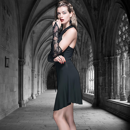 Gothic Lace Halter Dress