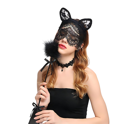 Midnight Lace Cat Veil