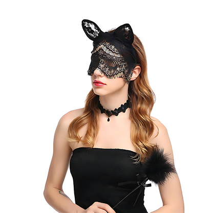 Midnight Lace Cat Veil