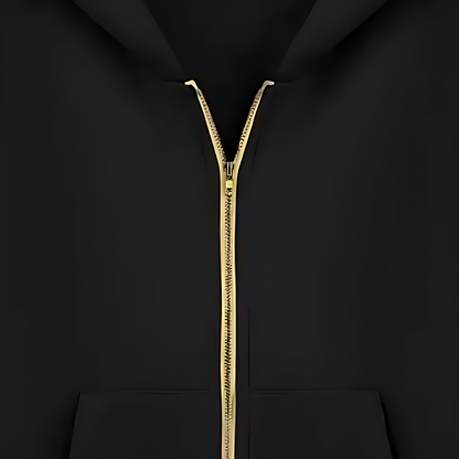 Noir Luxe Zip Hoodie