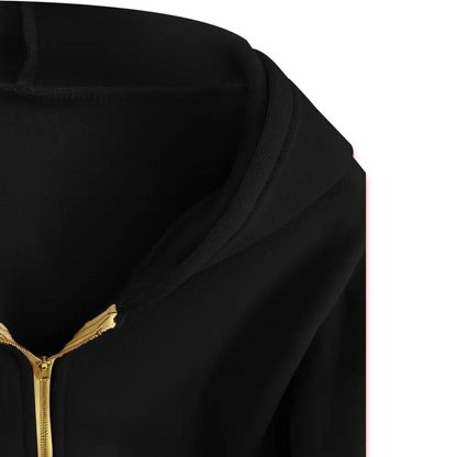 Noir Luxe Zip Hoodie