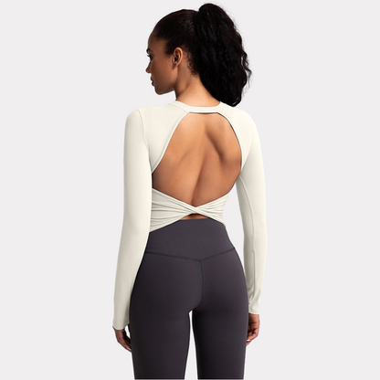 TwistGlow Backless Crop Top